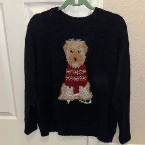 Wild Fable Black Sweater with Dog Design